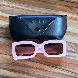 DIFF Indy sunglasses pink velvet and brown NWT in box
